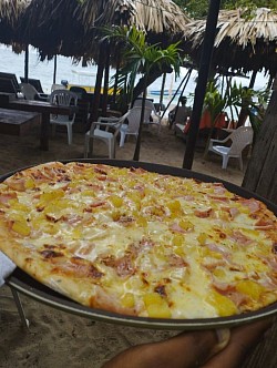Pizza en la playa