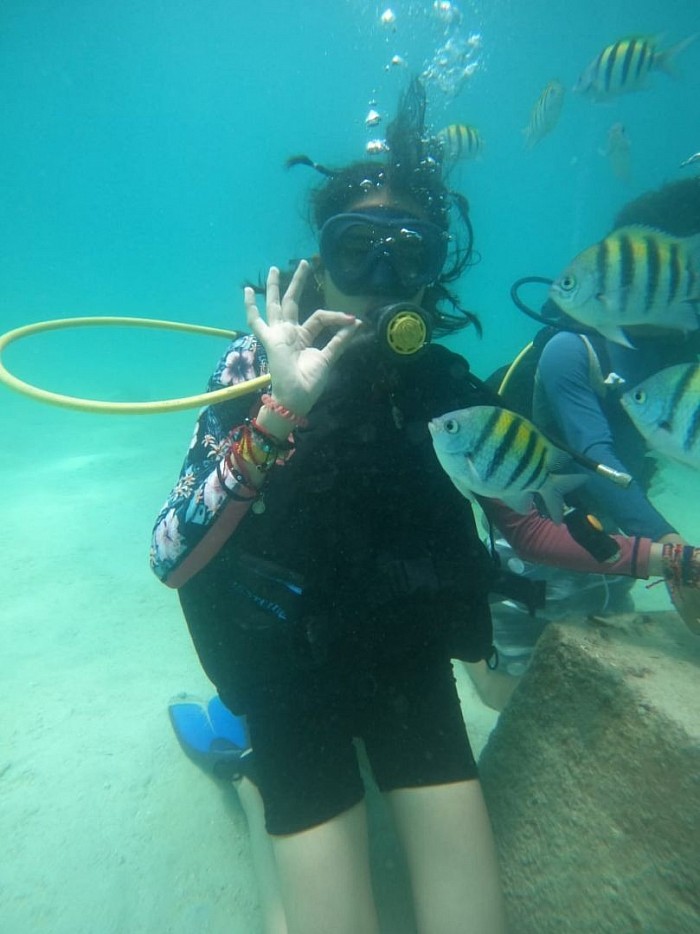 Buceo en zona de corales, playa blanca